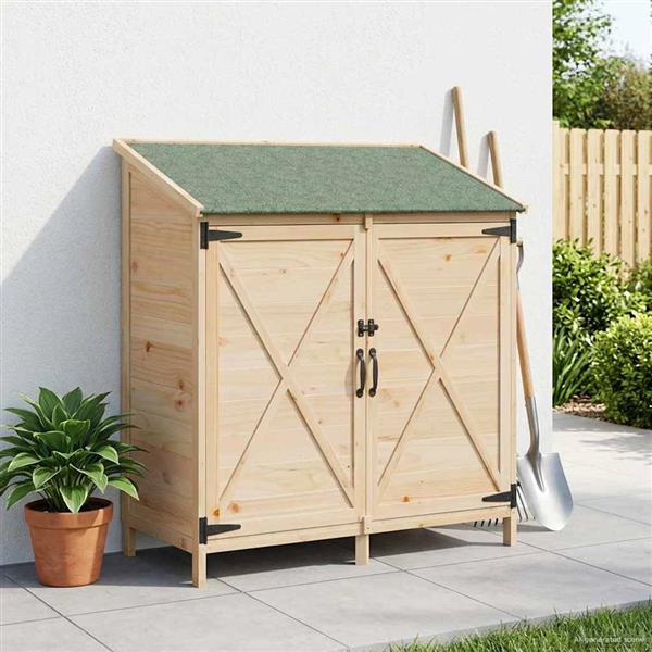 Grote foto vidaxl tuinschuur naturel 106 x 56 x 113 5 cm bewerkt hout tuin en terras tuinhuisjes en blokhutten