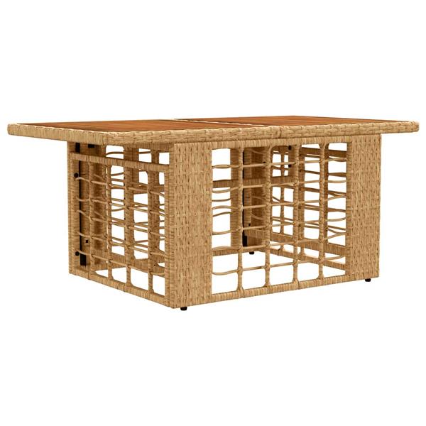Grote foto vidaxl tuinstafel naturel 100 x 55 x 37 cm pe rattan en glas tuin en terras tuinmeubelen