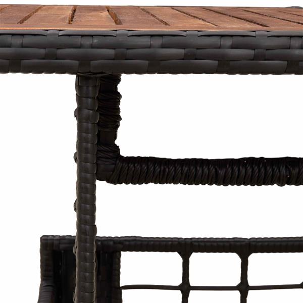 Grote foto vidaxl tuinstafel zwart en natuurlijk 100 x 55 x 37 cm tuin en terras tuinmeubelen