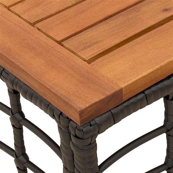 Grote foto vidaxl tuinstafel zwart en natuurlijk 55 x 55 x 37 cm tuin en terras tuinmeubelen