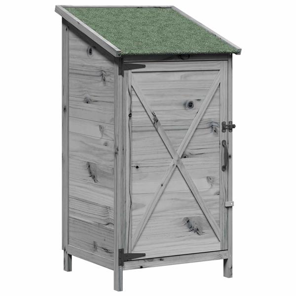 Grote foto vidaxl tuinschuur grijs 59 5 x 56 x 113 5 cm bewerkt hout tuin en terras tuinhuisjes en blokhutten