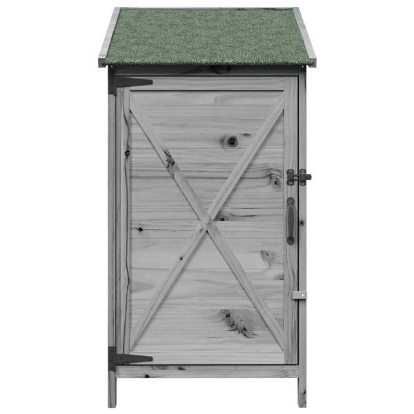 Grote foto vidaxl tuinschuur grijs 59 5 x 56 x 113 5 cm bewerkt hout tuin en terras tuinhuisjes en blokhutten
