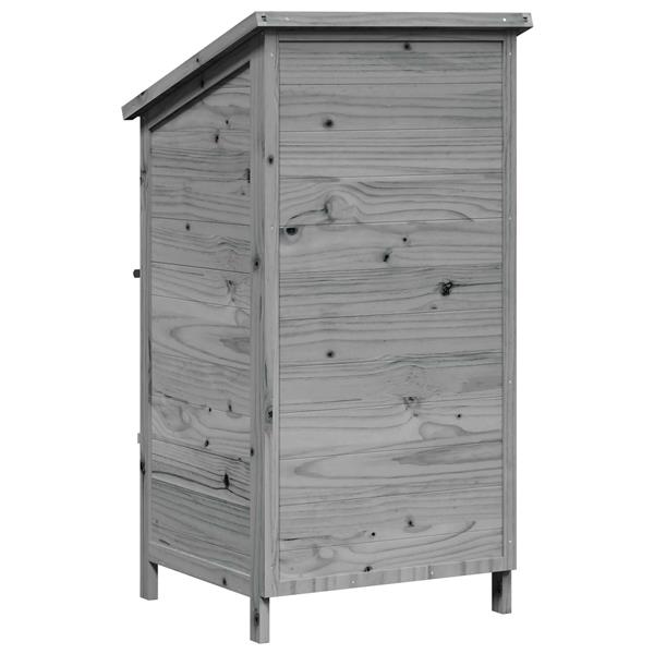 Grote foto vidaxl tuinschuur grijs 59 5 x 56 x 113 5 cm bewerkt hout tuin en terras tuinhuisjes en blokhutten