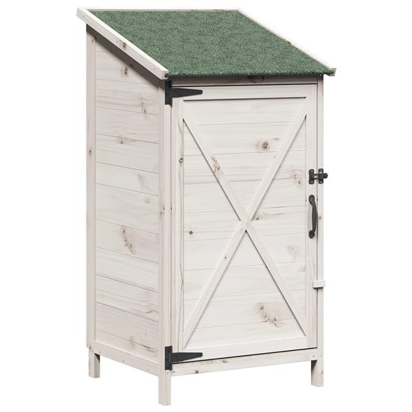 Grote foto vidaxl tuinschuur wit 59 5 x 56 x 113 5 cm bewerkt hout tuin en terras tuinhuisjes en blokhutten
