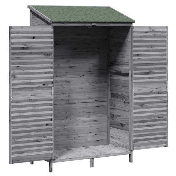Grote foto vidaxl tuinschuur grijs 106 x 56 x 176 5 cm massief vurenhout tuin en terras tuinhuisjes en blokhutten