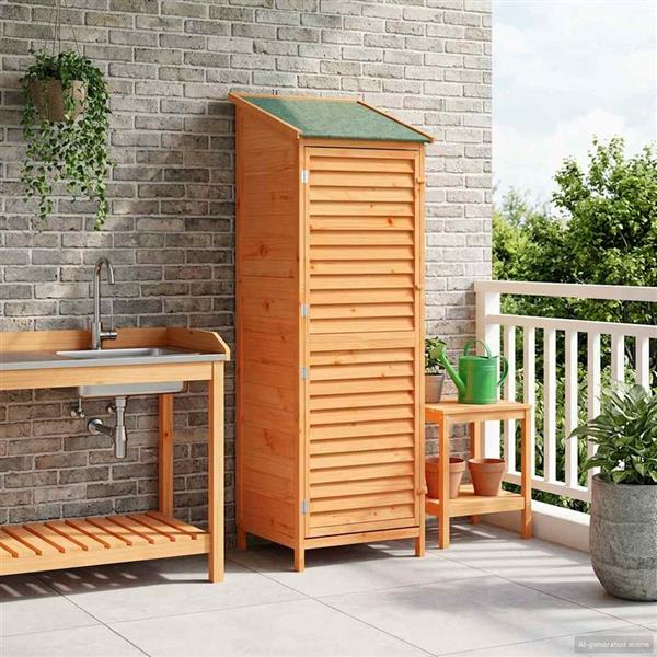 Grote foto vidaxl tuinschuur bruin 59 x 56 x 176 cm massief vurenhout tuin en terras tuinhuisjes en blokhutten