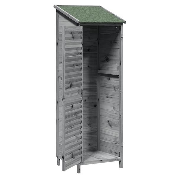 Grote foto vidaxl tuinschuur grijs 59 x 56 x 176 cm massief vurenhout tuin en terras tuinhuisjes en blokhutten