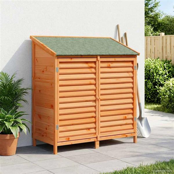 Grote foto vidaxl tuinschuur bruin 106 x 56 x 113 5 cm massief vurenhout tuin en terras tuinhuisjes en blokhutten