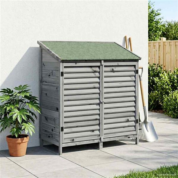 Grote foto vidaxl tuinschuur grijs 106 x 56 x 113 5 cm massief vurenhout tuin en terras tuinhuisjes en blokhutten