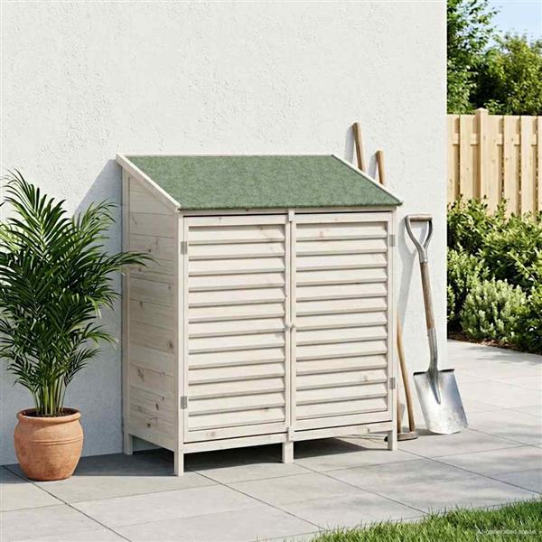 Grote foto vidaxl tuinschuur wit 106 x 56 x 113 5 cm massief vurenhout tuin en terras tuinhuisjes en blokhutten
