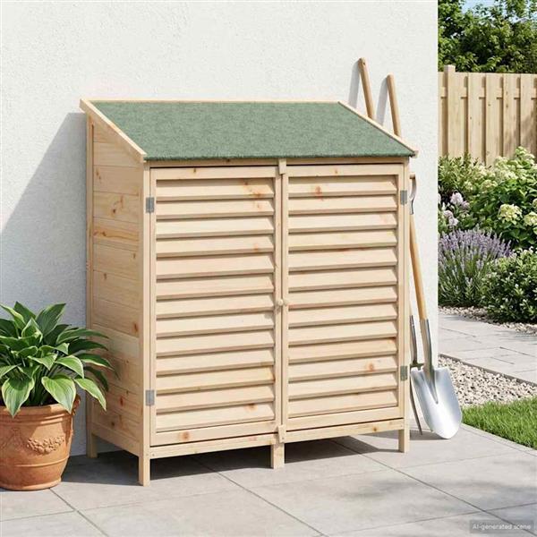 Grote foto vidaxl tuinschuur naturel 106 x 56 x 113 5 cm massief vurenhout tuin en terras tuinhuisjes en blokhutten