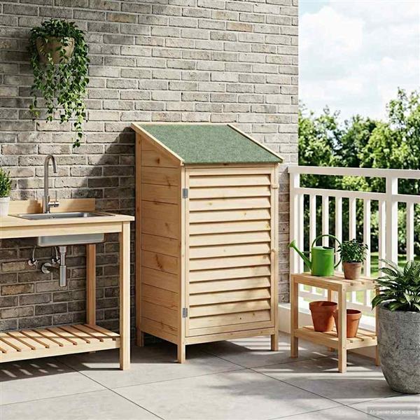 Grote foto vidaxl tuinschuur naturel 59 x 56 x 113 5 cm massief vurenhout tuin en terras tuinhuisjes en blokhutten