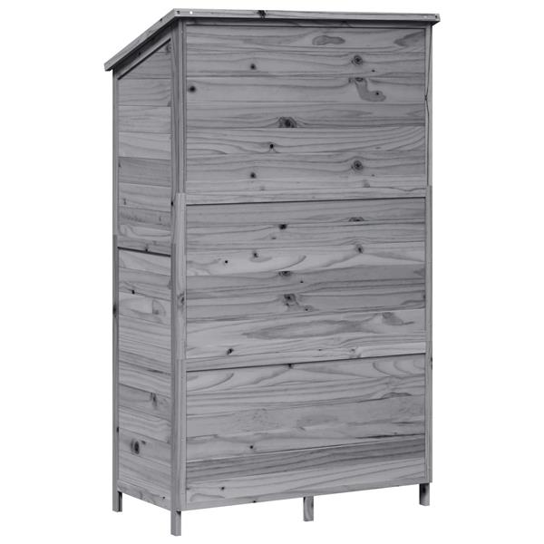 Grote foto vidaxl tuinschuur grijs 106 5 x 56 x 176 cm bewerkt hout tuin en terras tuinhuisjes en blokhutten