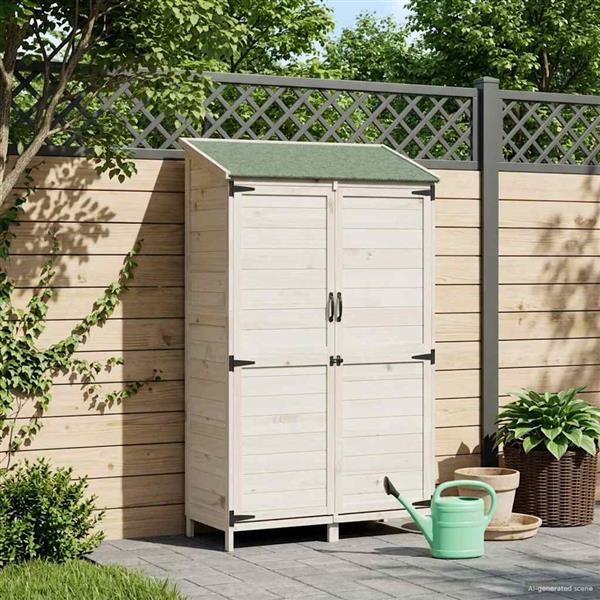Grote foto vidaxl tuinschuur wit 106 5 x 56 x 176 cm bewerkt hout tuin en terras tuinhuisjes en blokhutten