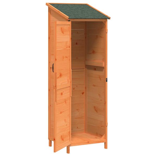 Grote foto vidaxl tuinschuur bruin 59 5 x 56 x 176 5 cm bewerkt hout tuin en terras tuinhuisjes en blokhutten