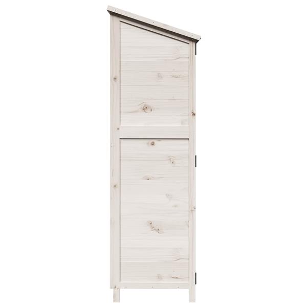 Grote foto vidaxl tuinschuur wit 59 5 x 56 x 176 5 cm bewerkt hout tuin en terras tuinhuisjes en blokhutten