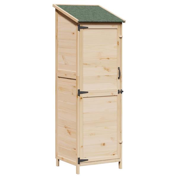 Grote foto vidaxl tuinschuur naturel 59 5 x 56 x 176 5 cm bewerkt hout tuin en terras tuinhuisjes en blokhutten