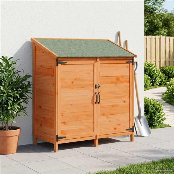 Grote foto vidaxl tuinschuur bruin 106 5 x 56 x 113 5 cm bewerkt hout tuin en terras tuinhuisjes en blokhutten