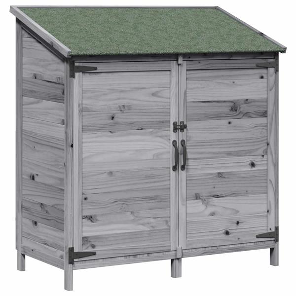 Grote foto vidaxl tuinschuur grijs 106 5 x 56 x 113 5 cm bewerkt hout tuin en terras tuinhuisjes en blokhutten