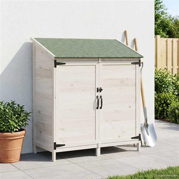 Grote foto vidaxl tuinschuur wit 106 5 x 56 x 113 5 cm bewerkt hout tuin en terras tuinhuisjes en blokhutten
