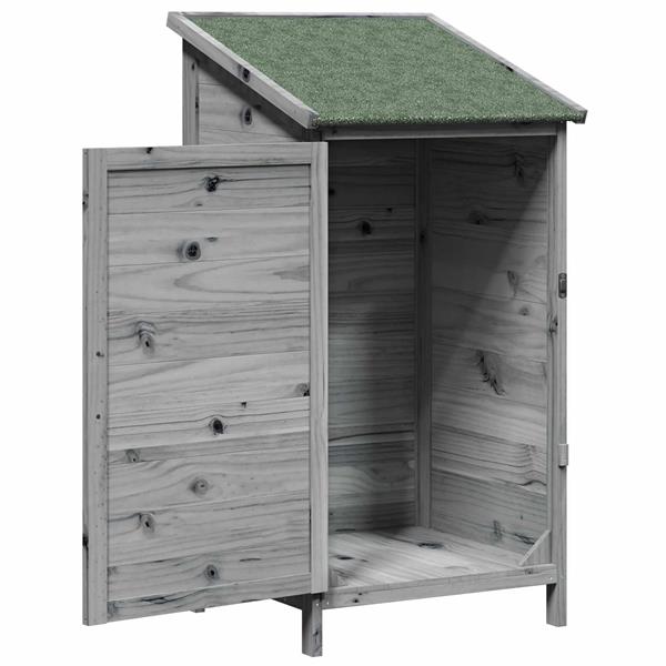 Grote foto vidaxl tuinschuur grijs 59 x 56 x 113 5 cm bewerkt hout tuin en terras tuinhuisjes en blokhutten