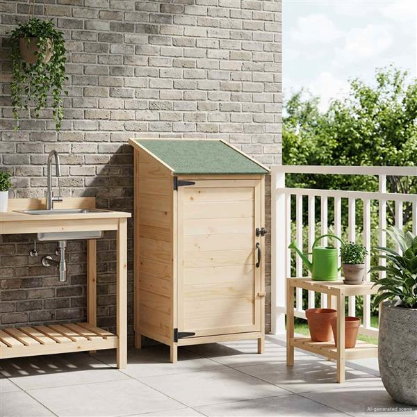 Grote foto vidaxl tuinschuur naturel 59 x 56 x 113 5 cm bewerkt hout tuin en terras tuinhuisjes en blokhutten