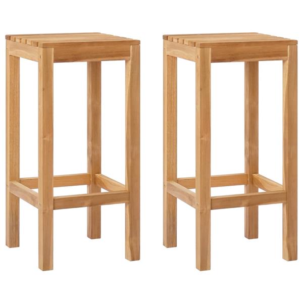 Grote foto vidaxl barkruk 2 pcs bruin massief teakhout tuin en terras tuinmeubelen