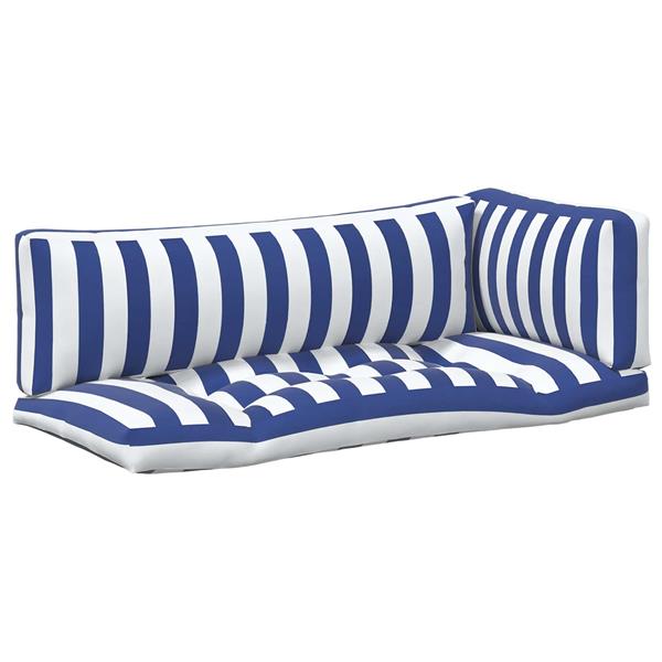 Grote foto vidaxl buiten kussen 3 pcs blauw en wit 103 x 58 x 10 cm stof huis en inrichting woningdecoratie