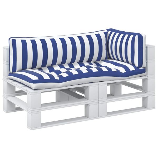 Grote foto vidaxl buiten kussen 3 pcs blauw en wit 103 x 58 x 10 cm stof huis en inrichting woningdecoratie