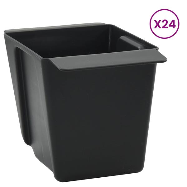 Grote foto vidaxl bloembakken voor euro pallets 24 pcs zwart 13 5 x 9 x 9 5 cm tuin en terras overige tuin en terras