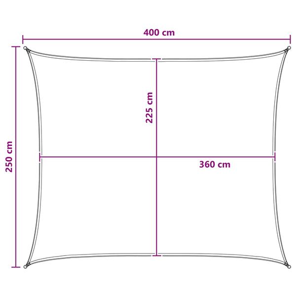 Grote foto vidaxl zonneschaduwzeil lichtgrijs en wit. 2 5 x 4 m hdpe tuin en terras overige tuin en terras