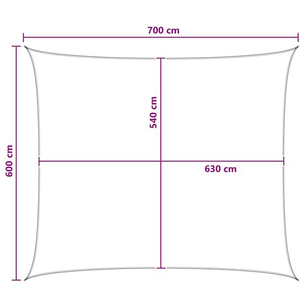 Grote foto vidaxl zonneschaduwzeil blauw en wit 6 x 7 m hdpe tuin en terras overige tuin en terras