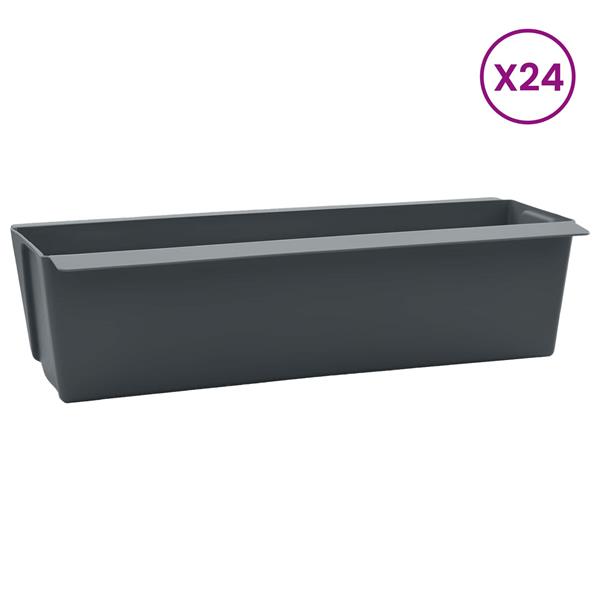 Grote foto vidaxl bloembakken voor euro pallets 24 pcs grijs 36 x 13 5 x 9 5 cm tuin en terras overige tuin en terras