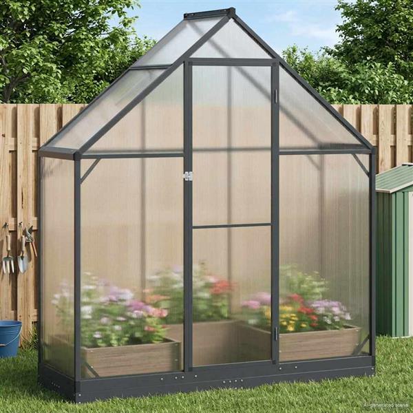 Grote foto vidaxl tuin serre met de deur antracietkleurig 183 5 x 63 5 x 207 cm tuin en terras overige tuin en terras