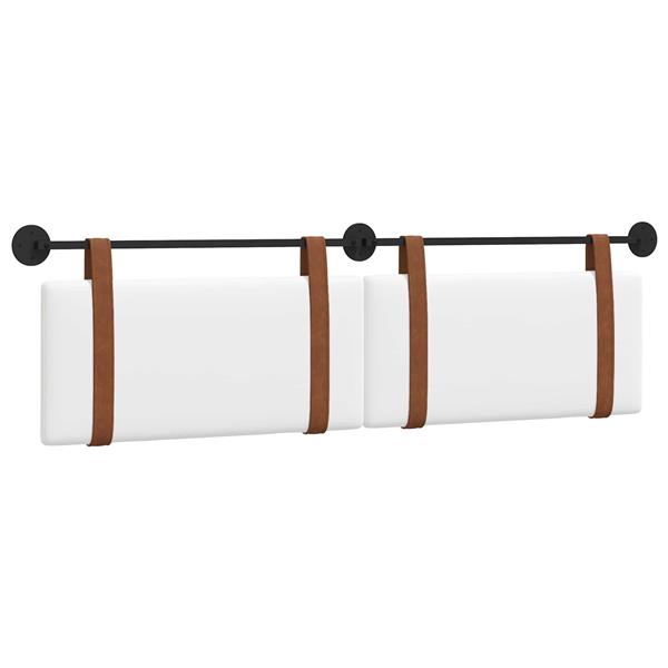 Grote foto vidaxl hangend hoofdeinde wandgemonteerd wit 190 x 55 x 5 cm antiek pu antiek en kunst stoelen en banken
