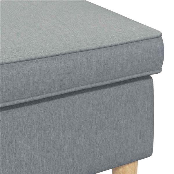 Grote foto vidaxl voetenbank lichtgrijs 55 x 35 x 41 cm 100 polyester huis en inrichting stoelen