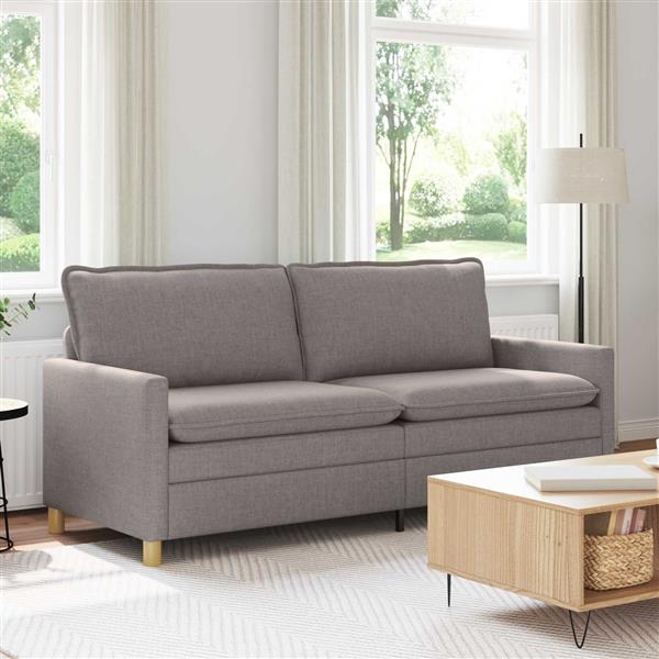 Grote foto vidaxl bank taupe stof huis en inrichting bankstellen