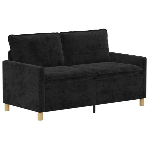 Grote foto vidaxl bank zwart 156 x 81 x 87 5 cm polyester huis en inrichting bankstellen