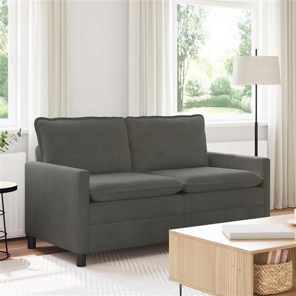 Grote foto vidaxl bank donkergrijs 156 x 81 x 87 5 cm stof huis en inrichting bankstellen