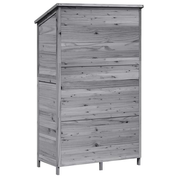 Grote foto vidaxl tuinschuur grijs 106 x 56 x 176 5 cm bewerkt hout tuin en terras tuinhuisjes en blokhutten