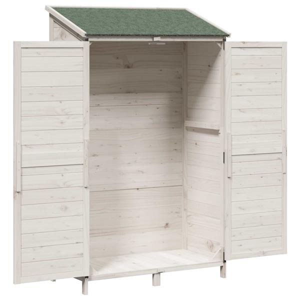 Grote foto vidaxl tuinschuur wit 106 x 56 x 176 5 cm bewerkt hout tuin en terras tuinhuisjes en blokhutten