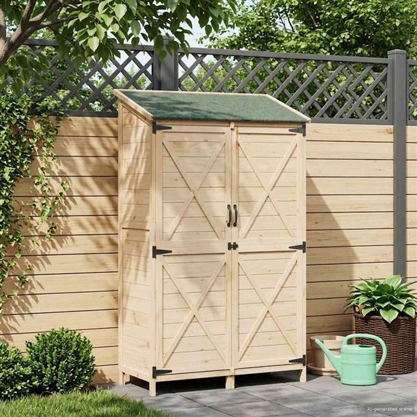 Grote foto vidaxl tuinschuur naturel 106 x 56 x 176 5 cm bewerkt hout tuin en terras tuinhuisjes en blokhutten