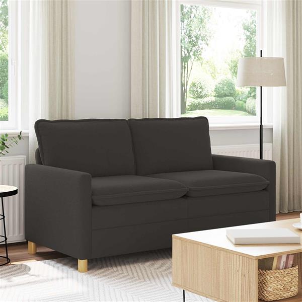 Grote foto vidaxl bank donkergrijs 156 x 81 x 87 5 cm stof huis en inrichting bankstellen