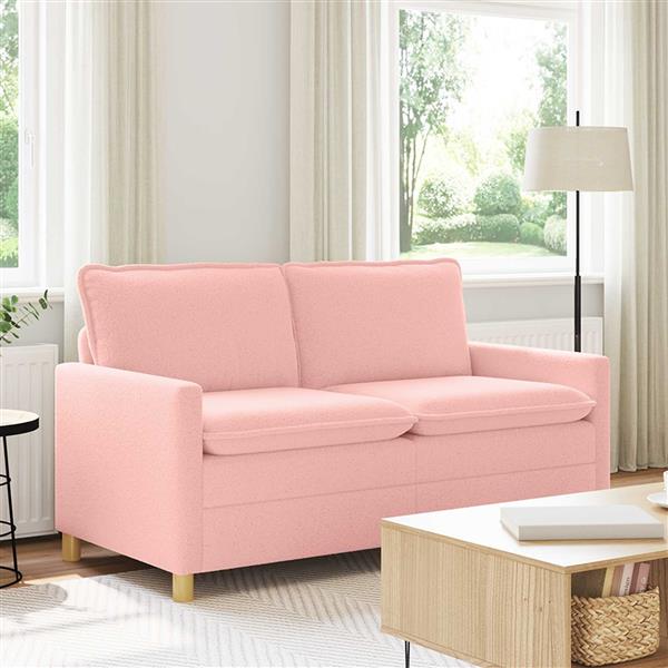 Grote foto vidaxl bank roze 156 x 81 x 87 5 cm stof huis en inrichting bankstellen