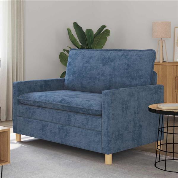 Grote foto vidaxl bank blauw 126 x 81 x 87 5 cm polyester huis en inrichting bankstellen