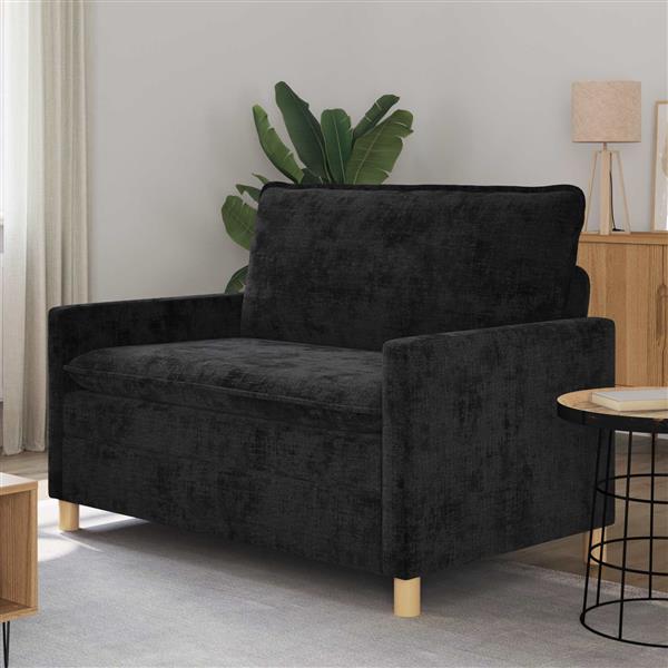 Grote foto vidaxl bank zwart 126 x 81 x 87 5 cm polyester huis en inrichting bankstellen