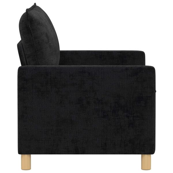 Grote foto vidaxl bank zwart 126 x 81 x 87 5 cm polyester huis en inrichting bankstellen