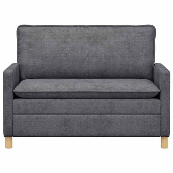 Grote foto vidaxl bank donkergrijs 126 x 81 x 87 5 cm polyester huis en inrichting bankstellen