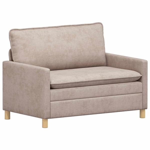 Grote foto vidaxl bank beige 126 x 81 x 87 5 cm polyester huis en inrichting bankstellen