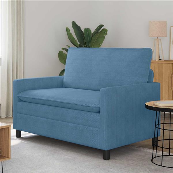 Grote foto vidaxl bank blauw 126 x 81 x 87 5 cm stof huis en inrichting bankstellen